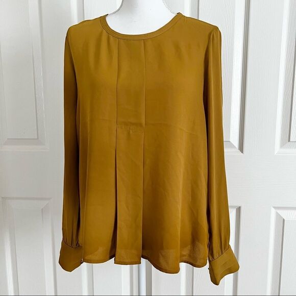 NEW Scotch and Soda Front Pleat Lonh Sleeve Top in Marigold Medium - Picture 1 of 6